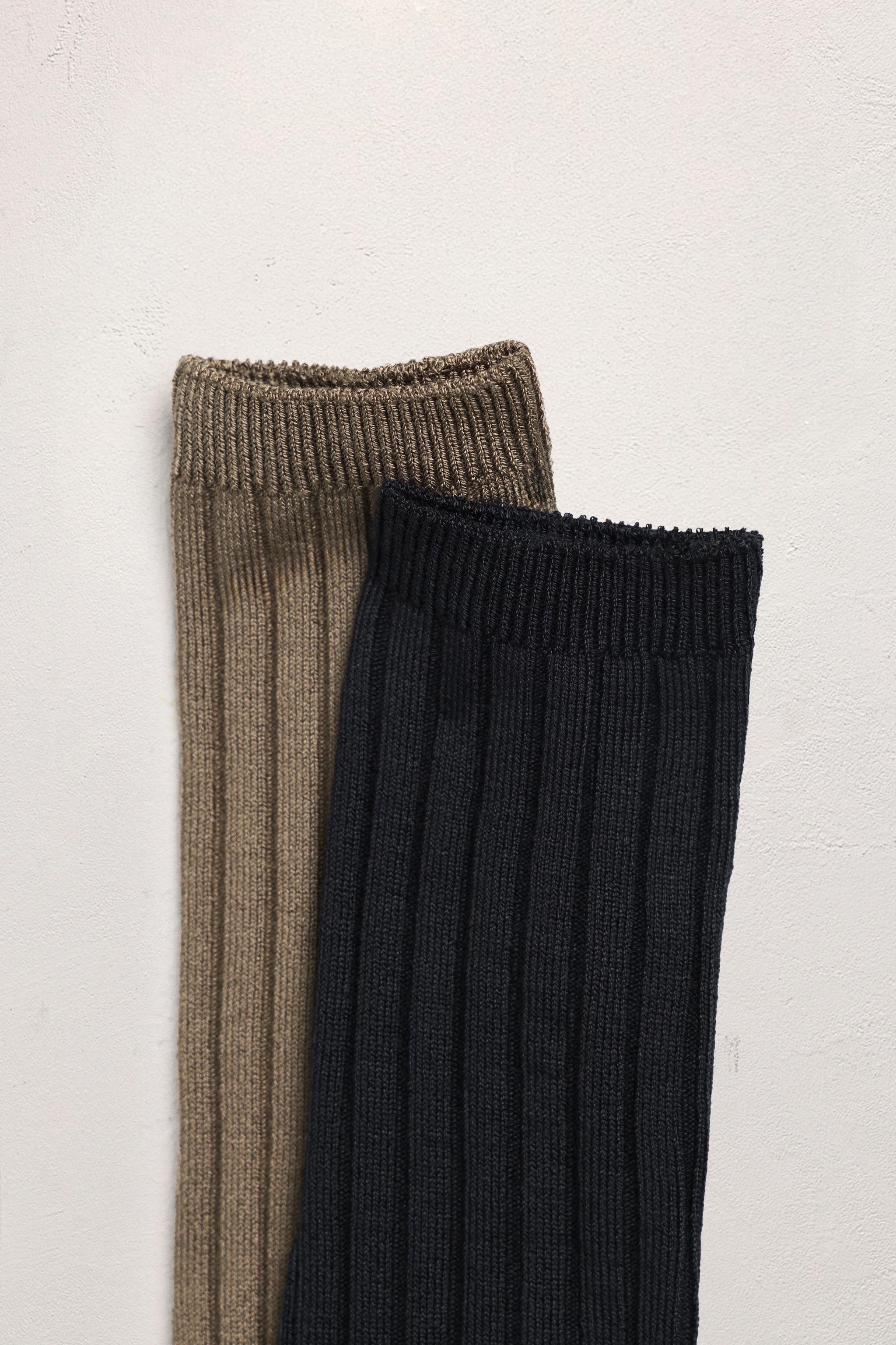 LOT DE DEUX CHAUSSETTES LONGUES CANNELÉES ÉDITION LIMITÉE